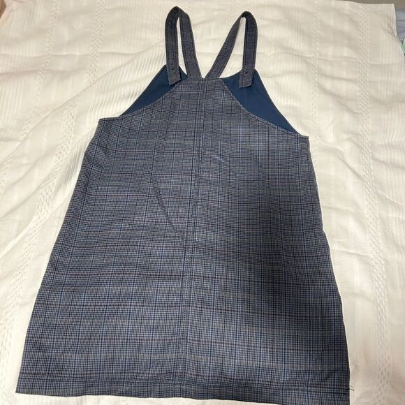 FRANK & OAK Grey Plaid Houndstooth Pinafore Jumper Mini Dress - Picture 7 of 14